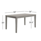 60-Inch Rectangular Antique Grey Dining Set by iNSPIRE Q Classic