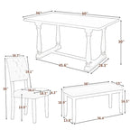 Nestfair 6-Piece Dining Table Set with 4 Chairs and 1 Bench