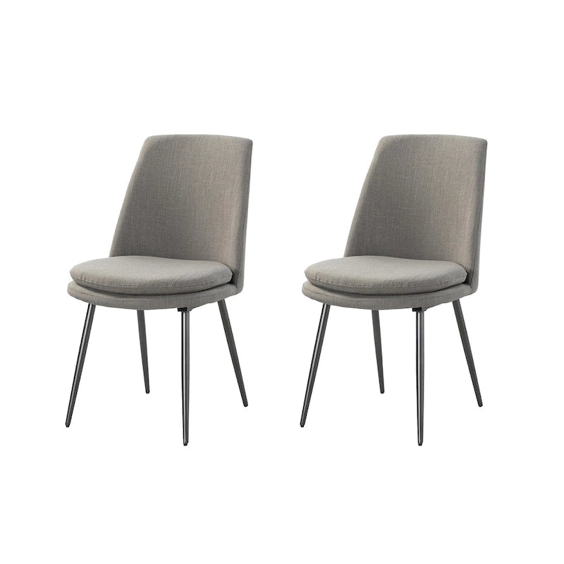 Homer Modern and Contemporary Dining Chairs Set of 2 with Metal Legs