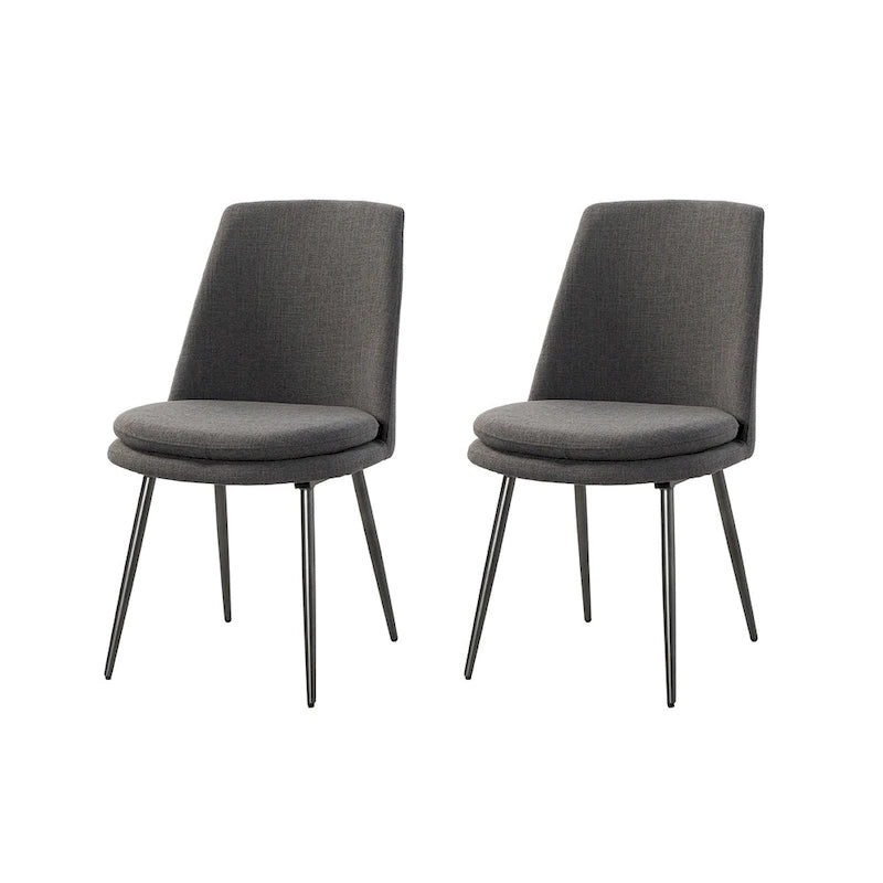 Homer Modern and Contemporary Dining Chairs Set of 2 with Metal Legs