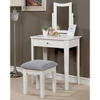 Contemporary Solid Wood 1-Drawer 3-Piece Makeup Vanity Set
