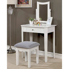 Contemporary Solid Wood 1-Drawer 3-Piece Makeup Vanity Set