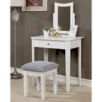Contemporary Solid Wood 1-Drawer 3-Piece Makeup Vanity Set