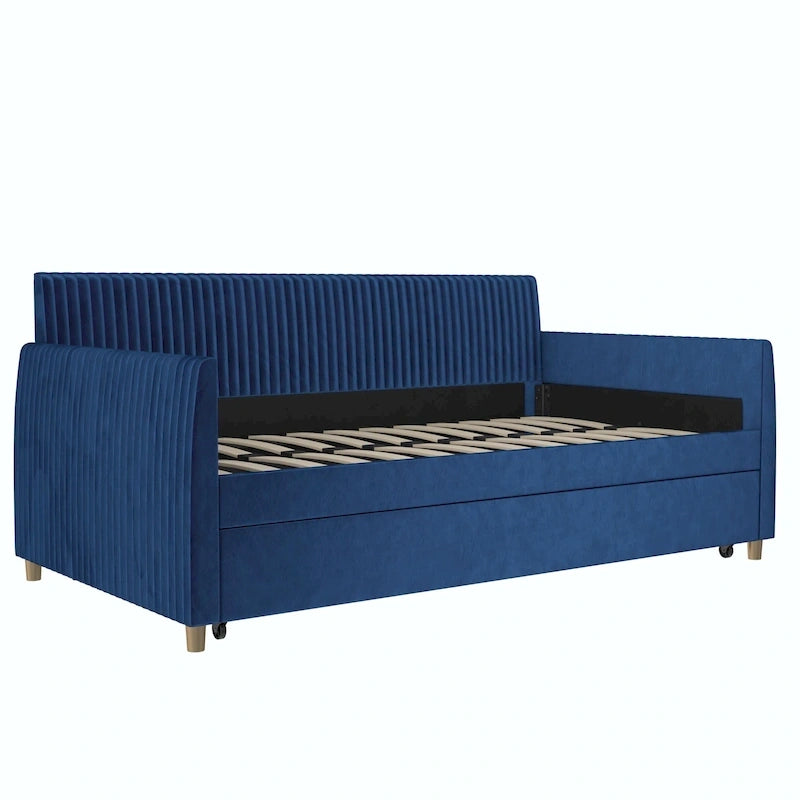 Daphne Upholstered Twin Daybed with Roll Out Trundle