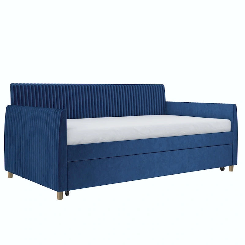 Daphne Upholstered Twin Daybed with Roll Out Trundle