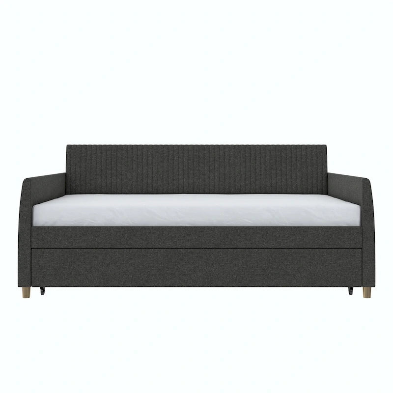 Daphne Upholstered Twin Daybed with Roll Out Trundle