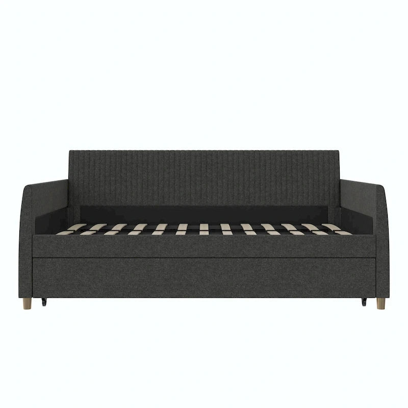 Daphne Upholstered Twin Daybed with Roll Out Trundle