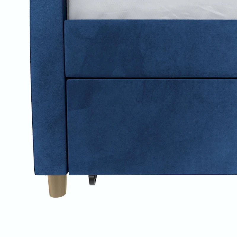 Daphne Upholstered Twin Daybed with Roll Out Trundle