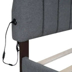 Queen Size Upholstered Platform Bed with Drawer