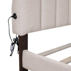 Queen Size Upholstered Platform Bed with Drawer