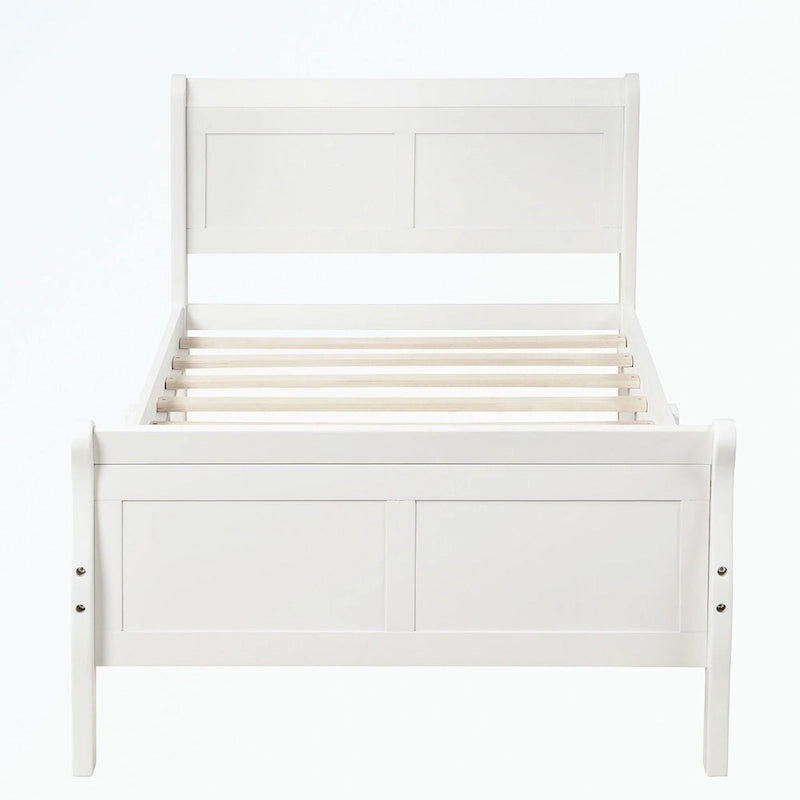 Wood Platform Bed with Headboard/Footboard/Wood Slat Support