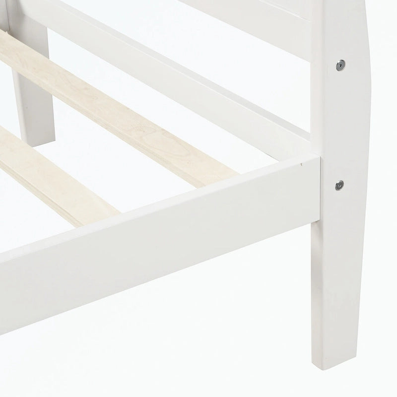 Wood Platform Bed with Headboard/Footboard/Wood Slat Support
