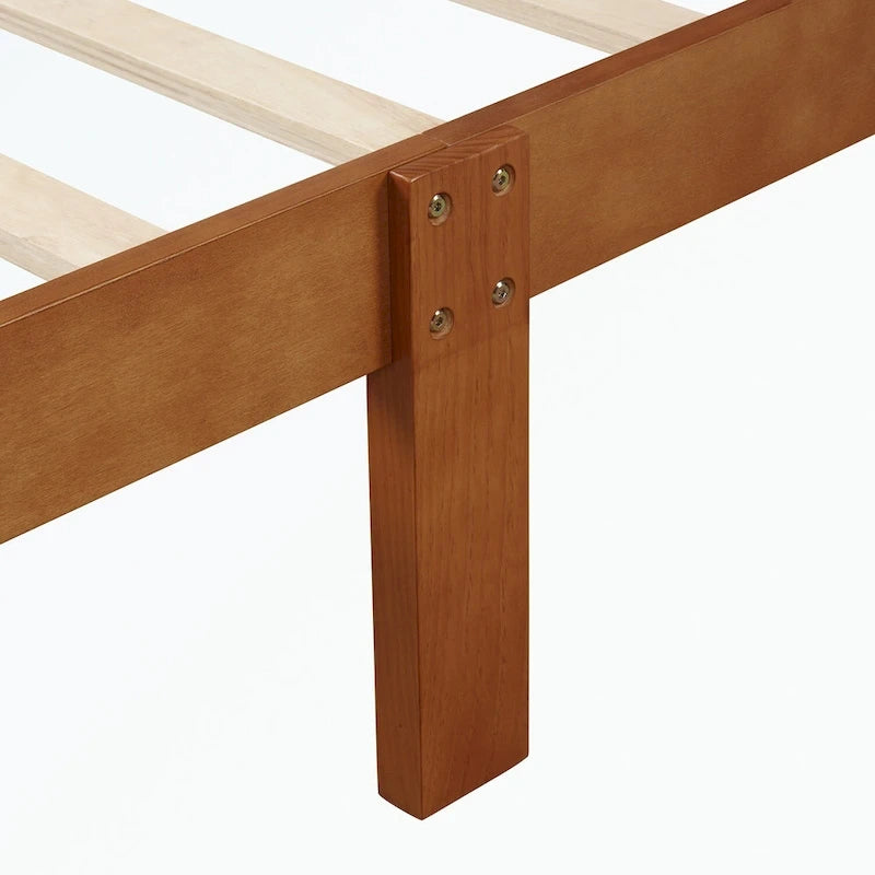 Wood Platform Bed with Headboard/Footboard/Wood Slat Support