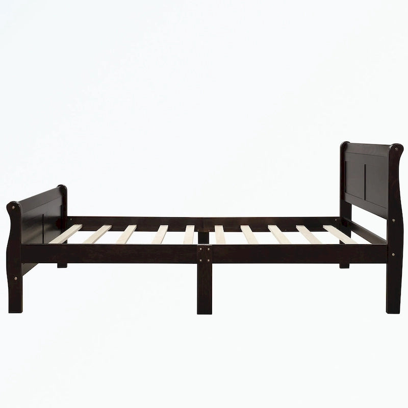 Wood Platform Bed with Headboard/Footboard/Wood Slat Support