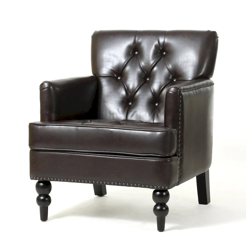 Malone Brown Leather Club Chair