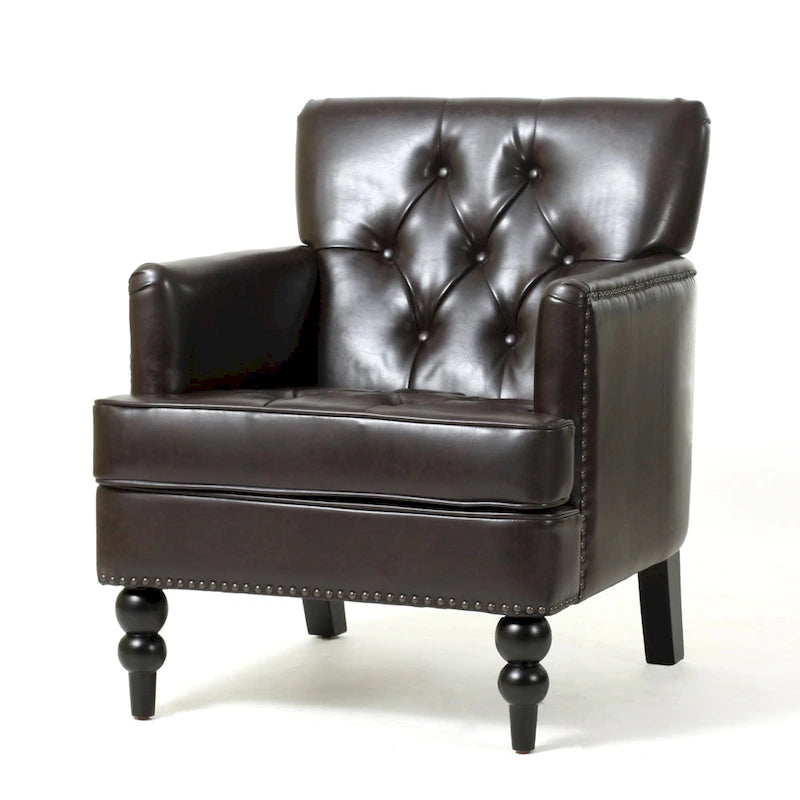 Malone Brown Leather Club Chair