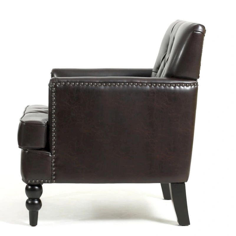 Malone Brown Leather Club Chair