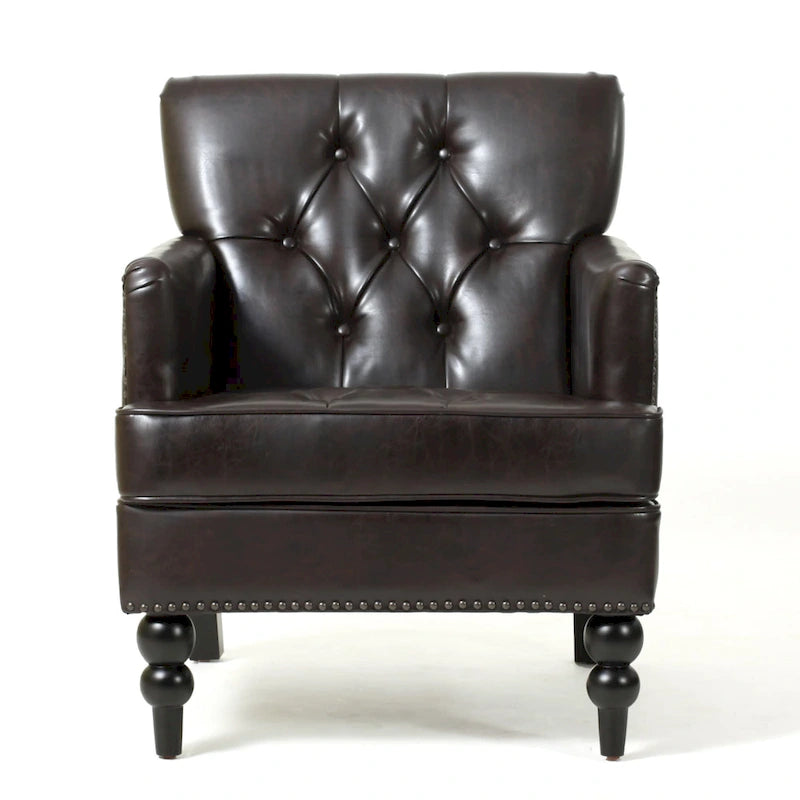 Malone Brown Leather Club Chair
