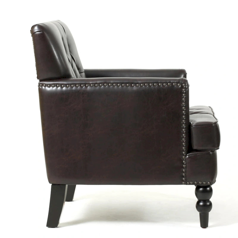 Malone Brown Leather Club Chair