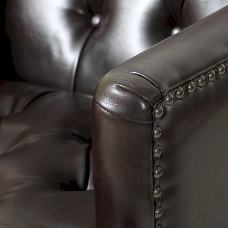 Malone Brown Leather Club Chair