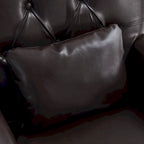 Set of 2 Arm Chair Upholstered Button Tufted Accent Chair with Lumbar Pillow Beige/ Grey/ Light Blue