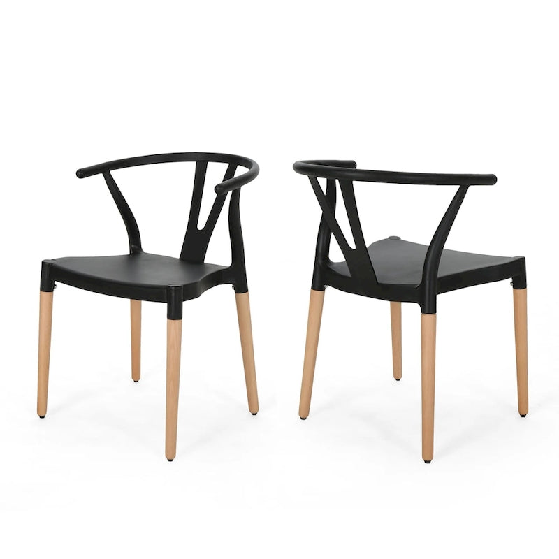Mountfair Modern Wood Leg Dining Chairs (Set of 2)