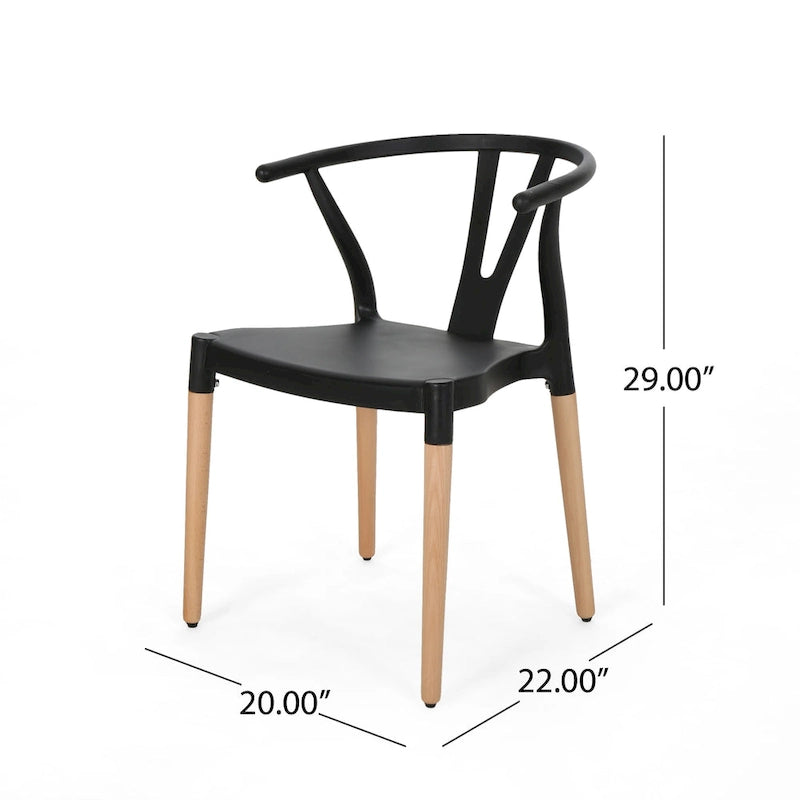 Mountfair Modern Wood Leg Dining Chairs (Set of 2)