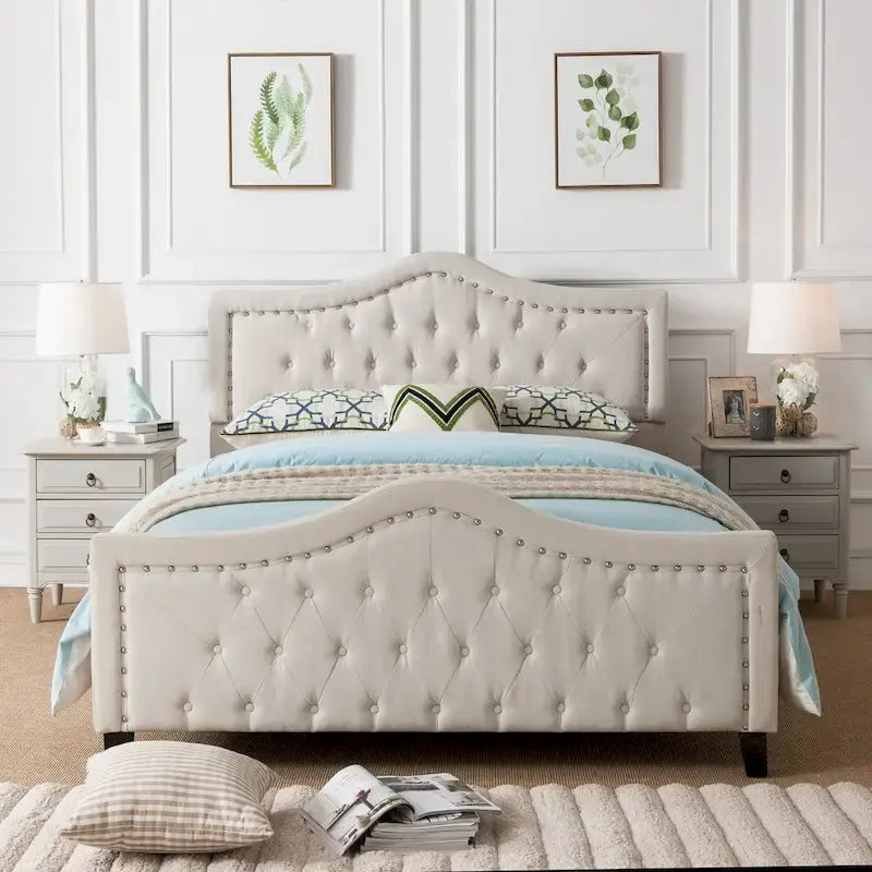 Virgil Queen-size Upholstered Tufted Bed