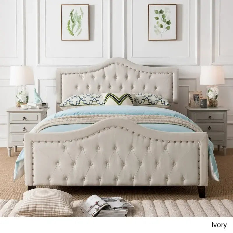 Virgil Queen-size Upholstered Tufted Bed