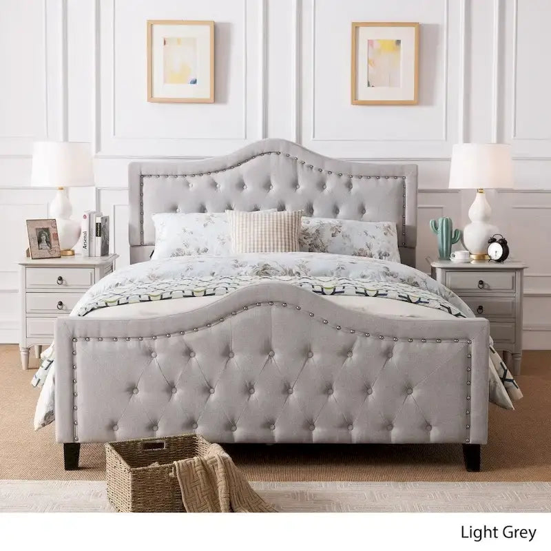 Virgil Queen-size Upholstered Tufted Bed
