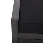 Cantebella Modern Acacia Wood Storage Bench with Cushion