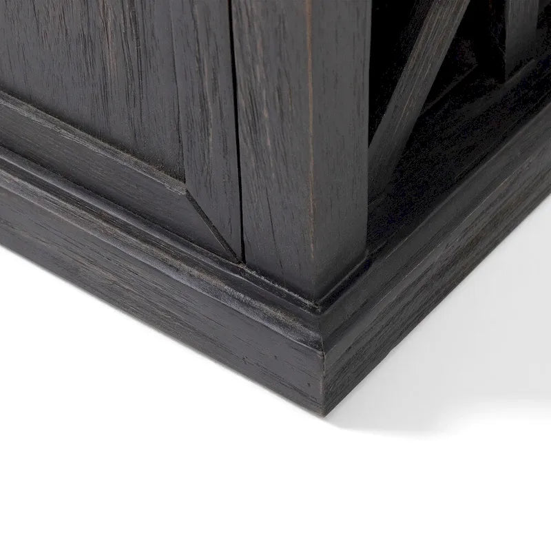 Cantebella Modern Acacia Wood Storage Bench with Cushion