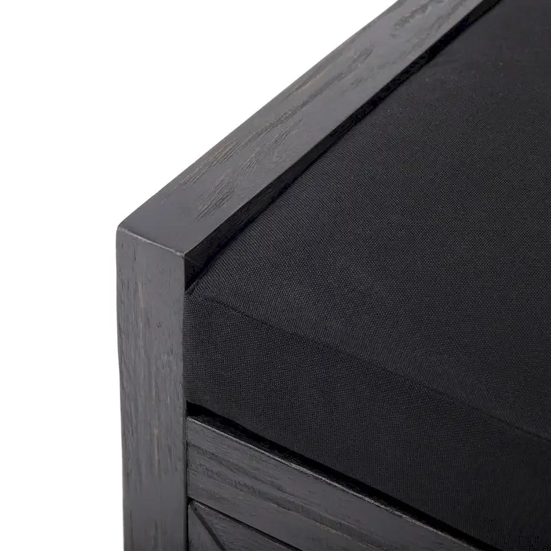 Cantebella Modern Acacia Wood Storage Bench with Cushion