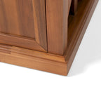 Cantebella Modern Acacia Wood Storage Bench with Cushion