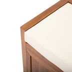Cantebella Modern Acacia Wood Storage Bench with Cushion