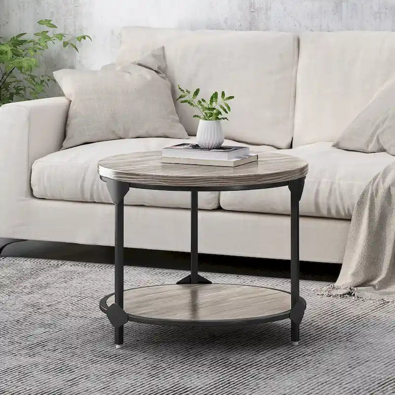 Cedarhurst Modern Industrial Round Coffee Table