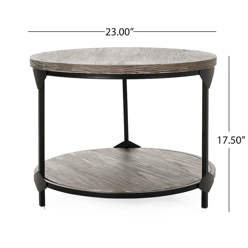 Cedarhurst Modern Industrial Round Coffee Table