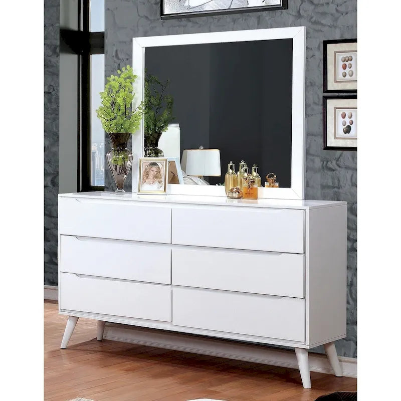 Fopp Mid-Century Modern 2-piece 6-Drawer Dresser and Mirror Set
