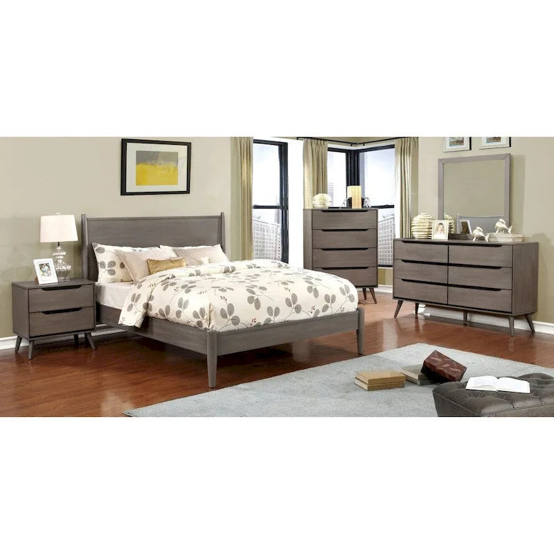 Fopp Mid-Century Modern 2-piece 6-Drawer Dresser and Mirror Set