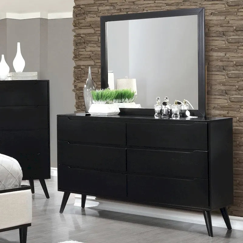 Fopp Mid-Century Modern 2-piece 6-Drawer Dresser and Mirror Set