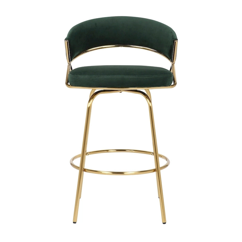 Silver Orchid Tatyana 26 Upholstered Counter Stool with Metal Legs (Set of 2)