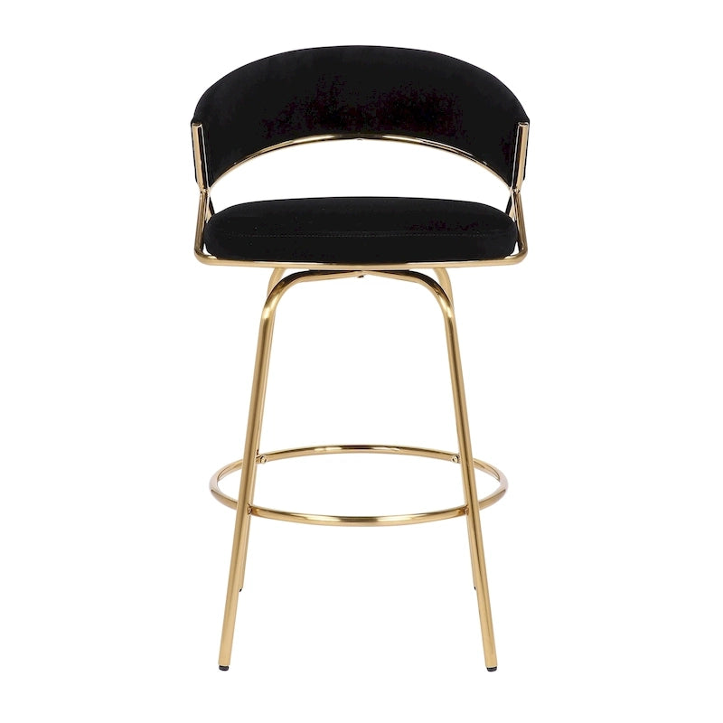 Silver Orchid Tatyana 26 Upholstered Counter Stool with Metal Legs (Set of 2)