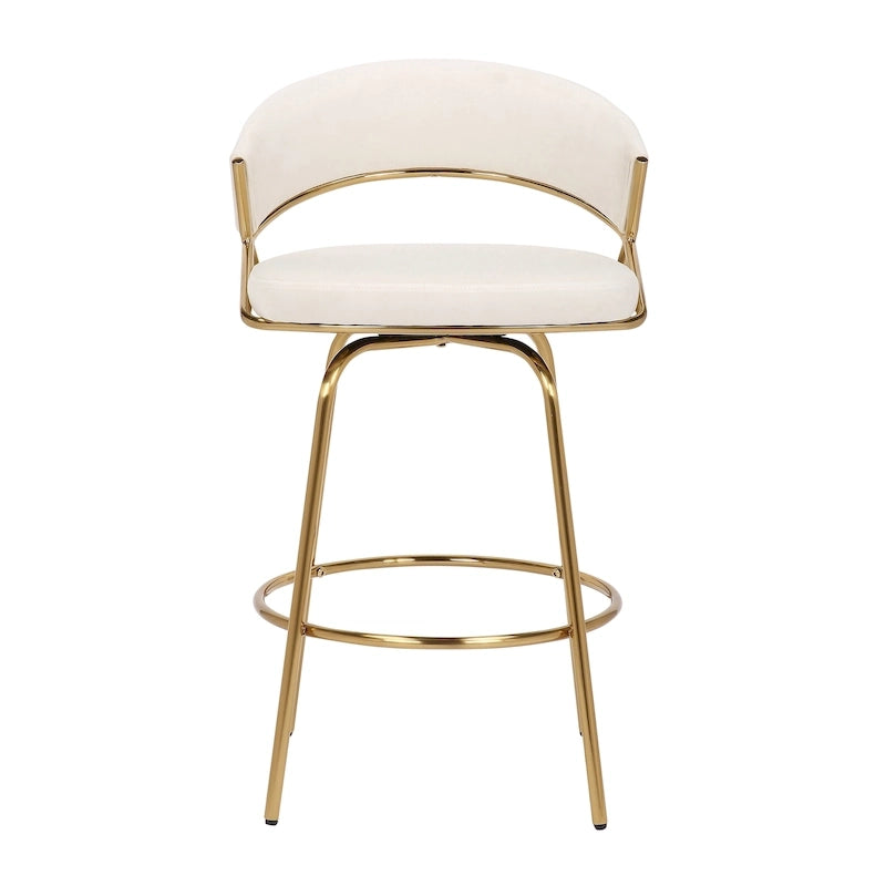 Silver Orchid Tatyana 26 Upholstered Counter Stool with Metal Legs (Set of 2)