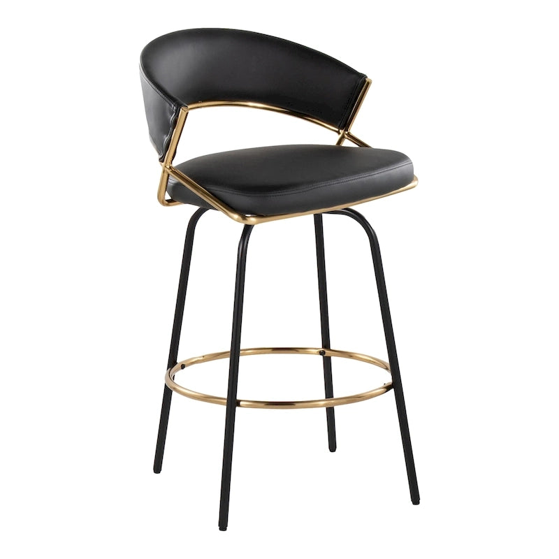 Silver Orchid Tatyana 26 Upholstered Counter Stool with Metal Legs (Set of 2)