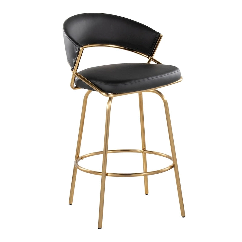 Silver Orchid Tatyana 26 Upholstered Counter Stool with Metal Legs (Set of 2)