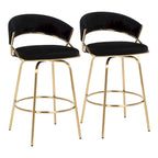 Silver Orchid Tatyana 26 Upholstered Counter Stool with Metal Legs (Set of 2)