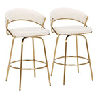 Silver Orchid Tatyana 26 Upholstered Counter Stool with Metal Legs (Set of 2)