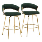 Silver Orchid Tatyana 26 Upholstered Counter Stool with Metal Legs (Set of 2)