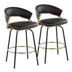 Silver Orchid Tatyana 26 Upholstered Counter Stool with Metal Legs (Set of 2)