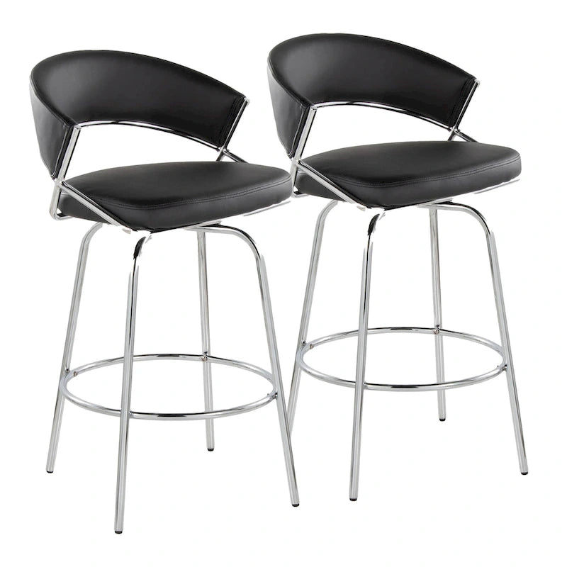 Silver Orchid Tatyana 26 Upholstered Counter Stool with Metal Legs (Set of 2)
